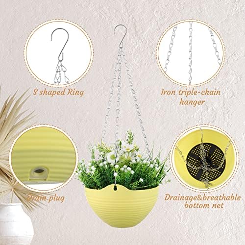 Zopeal 16 Pack Self Watering Hanging Planters, 8 Inch, Colorful, Resin Material with Metal Chain, Suitable for Indoor and Outdoor Plants - Image 5