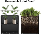 Galvanized Steel Tall Planter – 24x12x24in with Removable Insert Shelf | All-Weather Rectangular Metal Planter Box for Porch, Garden, Patio | Indoor & Outdoor Use | Black - Image 6