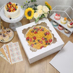 COTOPHER 14x14x6 In Sheet Cake Boxes, 16pcs White Bakery Boxes with Window - Image 2