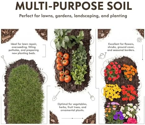 All Purpose Topsoil 24 lb Pail, Organic Potting Soil and Planting Mix, Root Boosting Garden Soil for Indoor Outdoor Houseplants, Flowers, Vegetables, Herbs, Shrubs, Raised Beds and Containers - Image 2