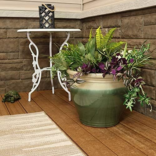 Sunnydaze Studio 18.5" Round Ceramic Planter, Gray Glaze - Image 6