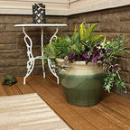 Sunnydaze Studio 18.5" Round Ceramic Planter, Gray Glaze - Image 6