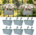 LaLaGreen Rail Planter (11.2 in, 6 Pack) Silver Metal Balcony Railing Pot by L%C3%A1L%C3%A1Green