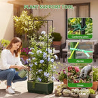 2Pack Raised Garden Bed Tomato Planter with Trellis, 52" Self Watering Tomato Planter with Water Level Indicator, Larger Rectangular Tomato Cages for Indoor & Outdoor Climbing Vegetable and Plants (2) - Image 6