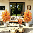 GTIDEA 2 Pcs 4 ft Artificial Autumn Ficus Tree with Pot Fall Tree for Porch - Image 5