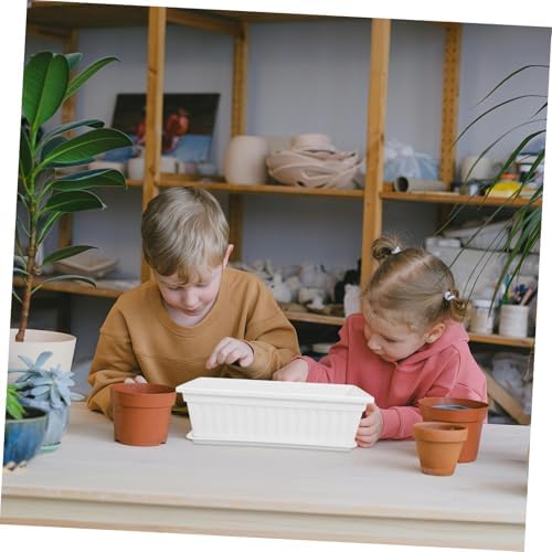 DOITOOL 2pcs Rectangular Plastic with Saucers Versatile Pots for Indoor and Outdoor Use Ideal for Vegetables and Flowers for Windowsills Patios and Gardens - Image 2