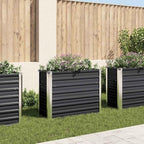 vidaXL Garden Raised Bed Anthracite 39.4"x15.7"x30.3" Galvanized Steel - Image 2