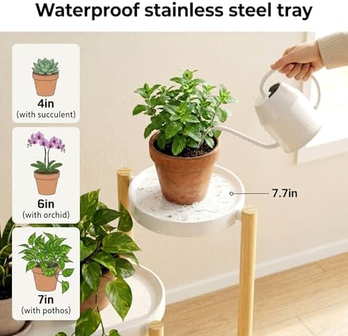 APRTAT Bamboo 2-Tier Indoor Plant Stand, Multi-Level Plant Holder - Image 3
