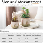 SURE YUESI Ceramic Plant Pots Set of 2, 4.7+5.7 Inch Vintage Indoor Planters with Drainage Hole, Farmhouse Ceramic Flower Pots for Indoor Plants, Rustic Cottage Decor for Home Kitchen Garden, Pink - Image 3