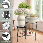 N.B.Y. 3 Tier Metal Plant Stand Indoor Outdoor Fold Waterproof Flower Plant Fit For Garden Balcony Patio Living Room Balcony Office Yard - Image 4