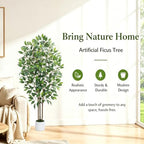 GTIDEA 5FT Artificial Ficus Tree with White Planter, Fake Plants Indoor - Image 4