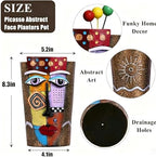 Picasso Abstract Face Planters Flower Pots, Handmade Resin Pots for Plants - Image 2