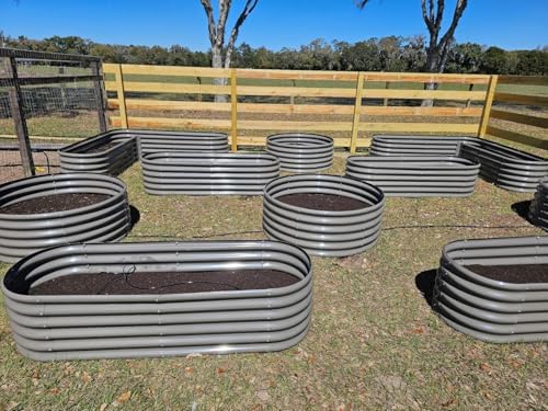 Anleolife 4-Bed 81x81x18in Heart-Shaped Raised Garden Beds, Quartz Grey - Image 3