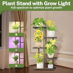 iDavosic.ly Plant Stand with Grow Light Indoor Outdoor, 4 Tier Tall, Black - Image 5