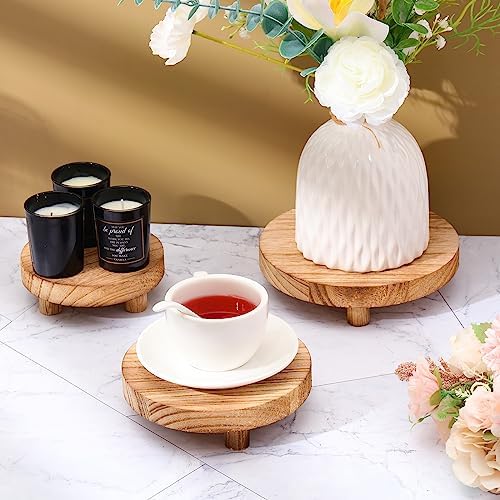 Geetery 4 Pcs Wooden Risers for Display Wood Pedestal Stand, Light Brown - Image 6