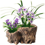 Double Cylinder Succulent Planter in Imitation Wood Design, Cement Tree Root Aesthetic, Ideal for Small Plants and Decorative Display On Window Sills, Desktops, and Bathrooms by Unknown