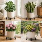 2 Packs 17.5" Extra-large Metal Plant Caddy with 6 Wheels Iron Rolling Plant Stands Heavy-duty Plant Roller Base Pot Movers Indoor Outdoor Wheeled Plant Dolly with Casters Planter Coaster Trolley - Image 6