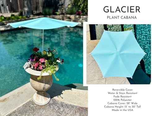Fixed Plant Shade for Potted Plants 28" x 30" Outdoor Container Sun Shade Cover Premium Fabric Canopy with Fiberglass Frame & Soil Anchor Stripes & Solids Assembly Required - Image 3