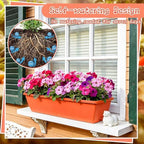 8 Pcs 24 Inch Plastic Window Boxes Planters, Red - Image 4