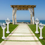 Wedding Roman Columns 34.65" Heart-Shaped Plastic Stand Roman Pillar Greek Column Plant Stand Elegant Wedding Event Party Decorative Column Pedestal Flower Holder (Type B, 4Pcs, 10.63x34.65 Inch) - Image 4