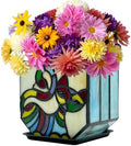 Stained Glass Cat Pot with Drainage,Cute Planters for Indoor Plants,Decorative Flower Pots,Gifts for Plant Lovers,4.6x3x5.15 in by Entlityful