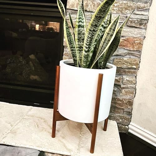 Fox & Fern Mid Century Plant Stands for Indoor Planters, Acacia, 11.8 Inch - Image 5