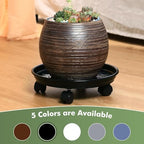 5 Packs Plant Caddy with Wheels 11.8" Plastic Rolling Plant Stands Heavy-Duty Plant Dolly with Casters Indoor Outdoor Wheeled Plant Roller Base Large Planter Saucers Plant Mover - Image 3