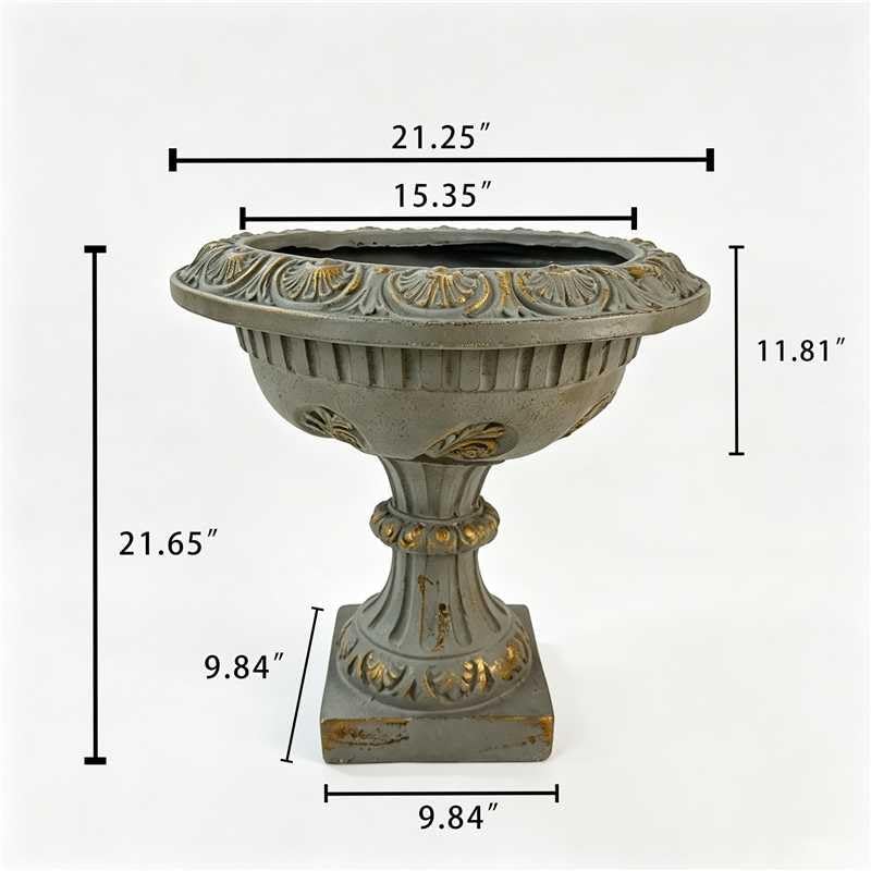 KEIKI MGO Urn Planters Outdoor, Large Garden Pots for Flowers Plants, Blue - Image 2