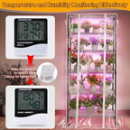 Meonum Indoor Greenhouse with Grow Lights, 6 Tier Metal Plant Shelf with Cover (30" x 13.8" x 70.8"), 5 Pack Full Spectrum Growing Lamps for Seed Starting, Grow Rack with Timer, Thermometer, pH Meter - Image 5