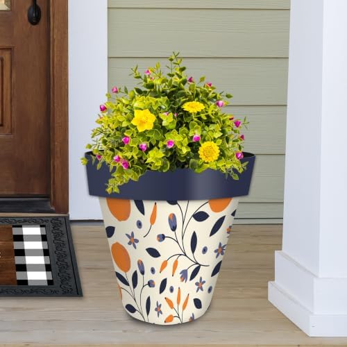 Briarwood Lane Citrus And Vines Large Planter, 15" X 15" X 14", White, Indoor/Outdoor - Image 3
