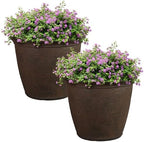 Sunnydaze Anjelica 20'' Large Plastic Planter Pot for Plants, Sable, 2pk by SunnydazeDecor