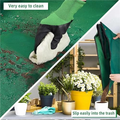 Plant Potting Mat Repotting Mat for Indoor Plant Transplanting and Mess Control, 43 X 29 Inch Waterproof Plant Potting Mat Foldable - Image 3