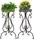 NAKUPE 2 Pack Plant Stands Indoor Outdoor, Metal Flower Pot Holder 22.5 inch Tall, Heavy Duty Pedestal Plants Stand for Patio Garden Porch Corner Balcony, Brown by BuyNow