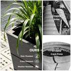 Resin Tall Planters Set of 2, 23" Large Taper Outdoor Planter Pots - Image 5