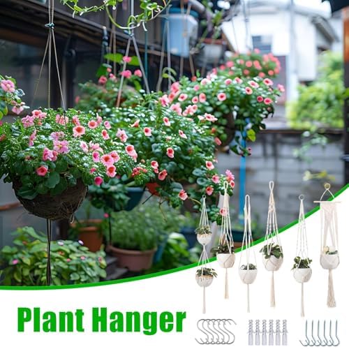 Macrame Plant Hanger | Bohemian Macrame Holder - Ceiling Planter Hanger - for Indoor Outdoor Wall Ceiling Garden Porch Home Apartment Nursery Living Room Balcony Sunroom - Image 4