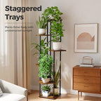 Bamworld Tall Plant Stand Indoor Corner Plant Shelf for Multiple Plants - Image 2