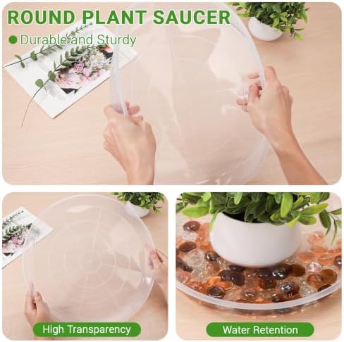 GREANER 16 Inch Plant Saucer Drip Tray, 10 Packs Planter Flower Pot Saucers - Image 3