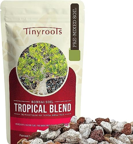 Tropical Bonsai Soil by Tinyroots - 100% Organic + Fast Draining Pre-Mixed Potting Soil Mix, Perfect for Healthy Cacti and Bonsai Growth, 2.5 Gallon by BonsaiOutlet
