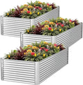 3PCS Tall Galvanized Raised Garden Bed Outdoor,Steel Garden Bed for Vegetables,Above Ground Garden Box for Flower,Metal Raised Beds for Gardening - 4x2ft by FRIZIONE
