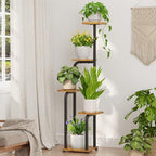 iDavosic.ly Tall Plant Stand Indoor, Corner Tiered Wooden Tray, Black Brown by iDavosicly
