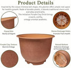 17 Inch Wide Mouth Planter Urns, Classic Terracotta, Set of 3, Plastic - Image 4