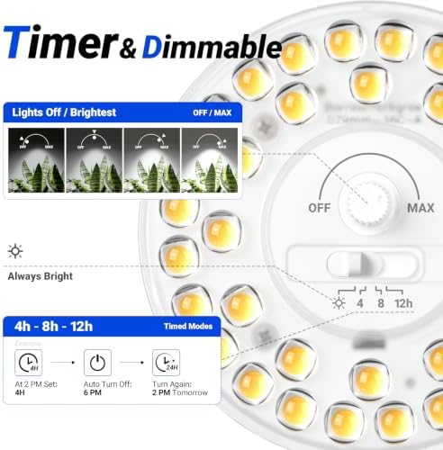 Barrina OG11A Grow Light Bulbs for Indoor Plant, 5000K 11W, 4 Packs, White - Image 4