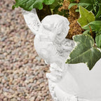 Christopher Knight Home Jorine Patio Planter, Light Concrete Planter, Mid-Centry Gadern Urn, Floral Relif Design, Large Garden Pot, Flower Urn with Drainage Hole for Backyard Home, Antique White - Image 4