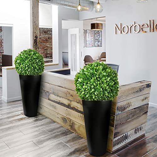 SunnyRoyal Topiary Ball Artificial Outdoor Boxwood Balls Topiary Lifelike Plants, Round Topiary for Indoor/Outdoor Decore, Rose Leaf 15 Inch, 5 Pieces - Image 7