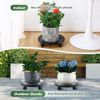 3 Packs Metal Plant Caddy with Wheels 12" Large Rolling Plant Stands Wheeled Plant Dolly Heavy-Duty Flower Pot Roller Base Movers, Black - Image 6