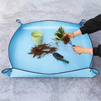 Gardening Supplies Planting Mat 50cm Foldable Garden Plant Flower Pot Transplanting Mats Accessories for Indoor Plant Repotting(Light Green) - Image 4