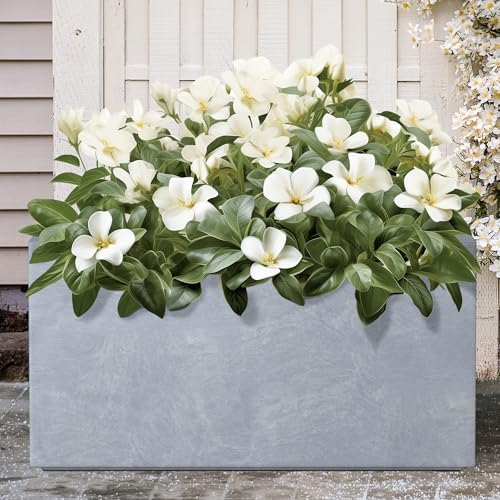 Kante Modern Rectangular Blue Gray Concrete Planter 23" L 12" H 12" W - Image 7