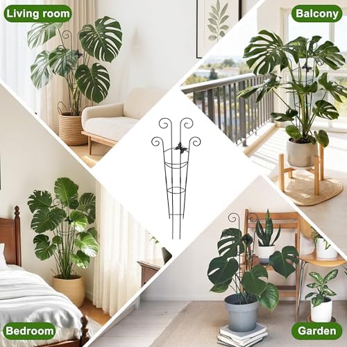 Coomin 32.6in Monstera Plant Support Trellis with One Butterfly, 4P - Image 6