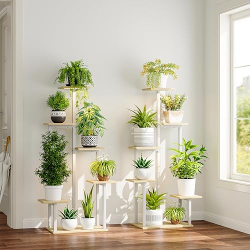 Plant Stand Indoor with Grow Lights - Tiered Corner Shelf Small Metal Lighted Flower Rack Multiple - Image 2