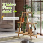 BMOSU Plant Stand Bamboo for Indoor Outdoor Tiered Plant Shelf 8 Potted Flower Holder Ladder Rack Garden Balcony Living Room Patio(3 Tier Natural) - Image 3